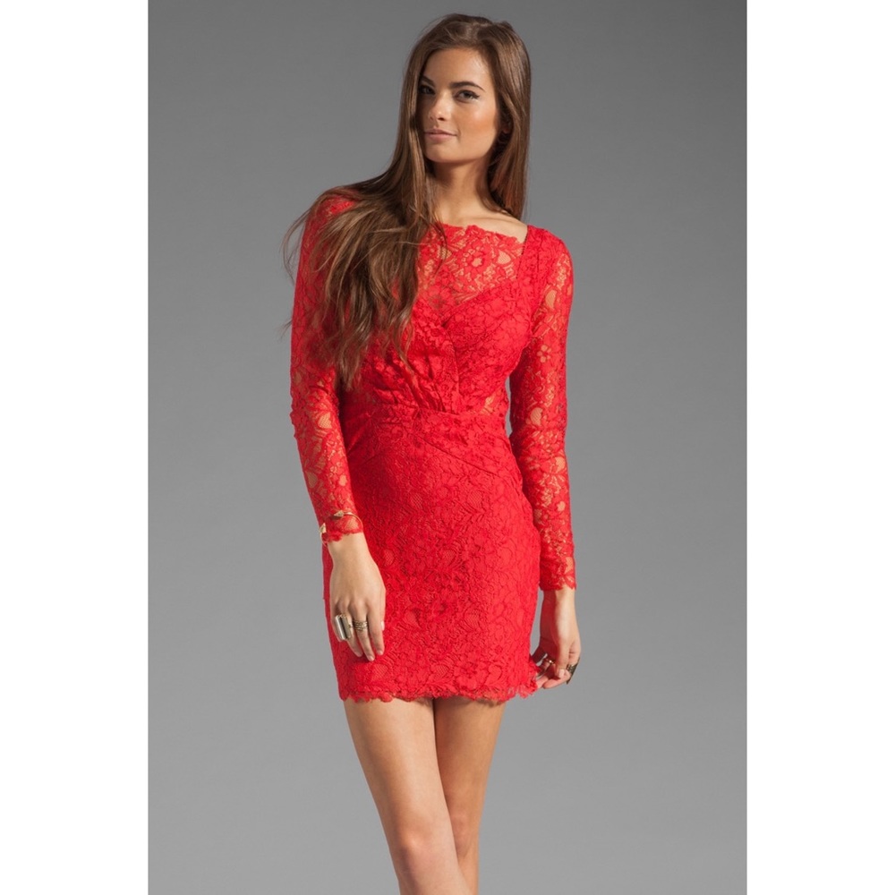Stylestalker Love Me Do Rouched Dress in Coral Red